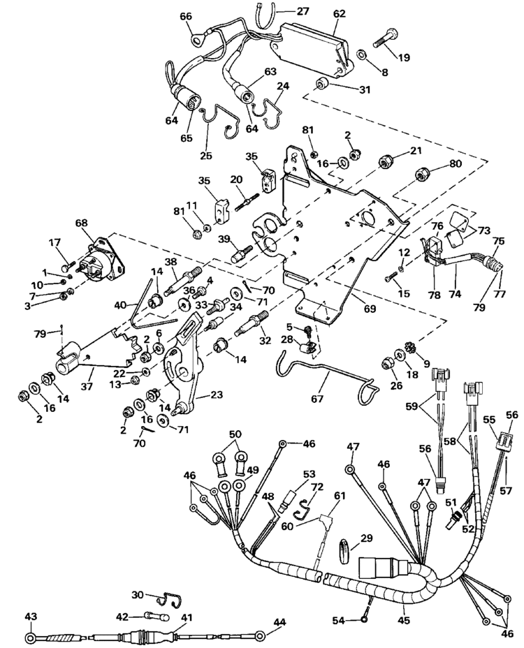 Omc Stern Drive Wire Harness Bracket Solenoid Parts For 1990 3 0l OMC Shift Control Parts Omc Shifter Wiring Diagram