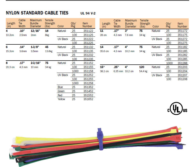 199247 - Cable Tie, 6 Inch, Natural (100)