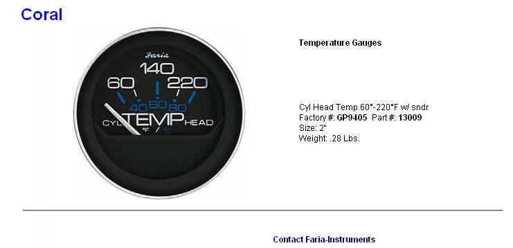 13009 - Temp Kit, O/B, 60-220 Degree Female, Sender Included