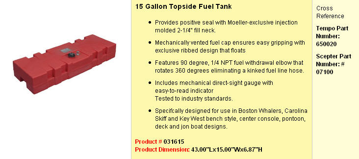 031615 - 15 Gallon Topside Fuel Tank