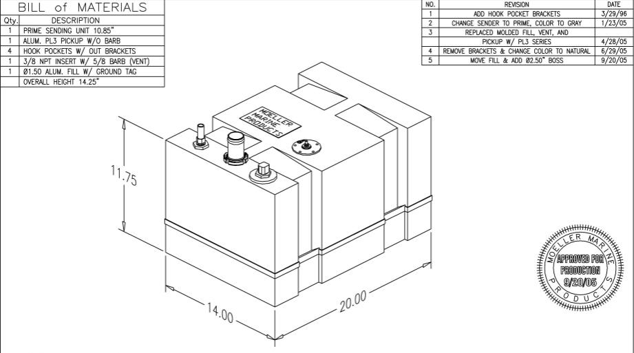 12 Gallon Permanent Fuel Tank 032612 Moeller Manufacturing Co Fuel