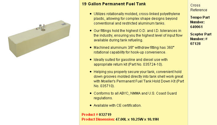032719 - 19 Gallon Permanent Fuel Tank