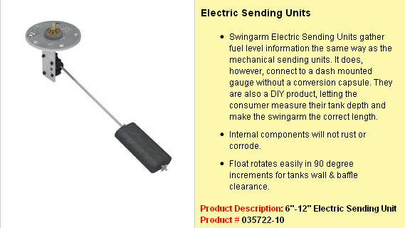 035722-10 - Electric Sending Unit, 6-12 Inch