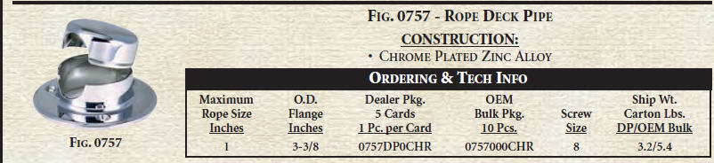 0757 DP0 CHR - ROPE DECK PIPE CHR