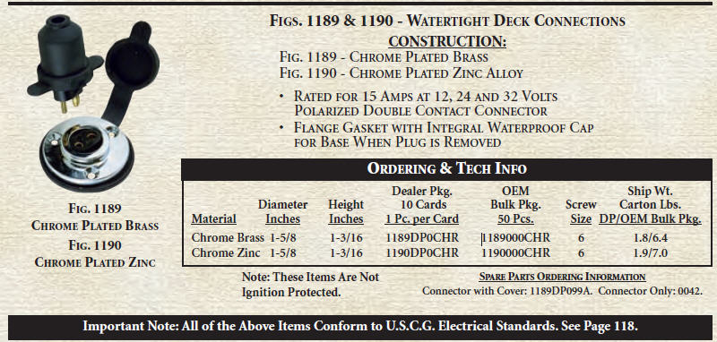 1189DP0CHR - Deck Connection, Chrome Plated Brass