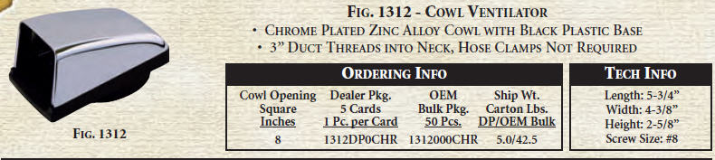 1312DP0CHR - Cowl Ventilator