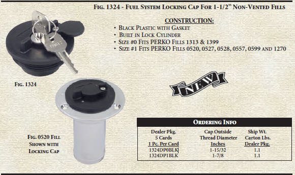 1324DP0BLK - Locking Gas Cap Only