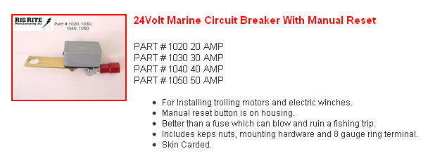 1050 - Circuit Breaker, 50Amp, 24V, Manual