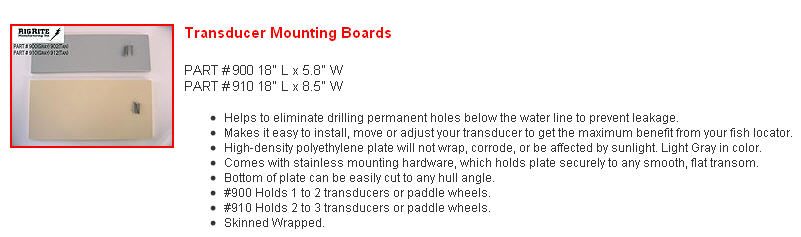 910 - Transducer Mounting Plate, 18.5 Inch Lx8.5 Inch W, Gray