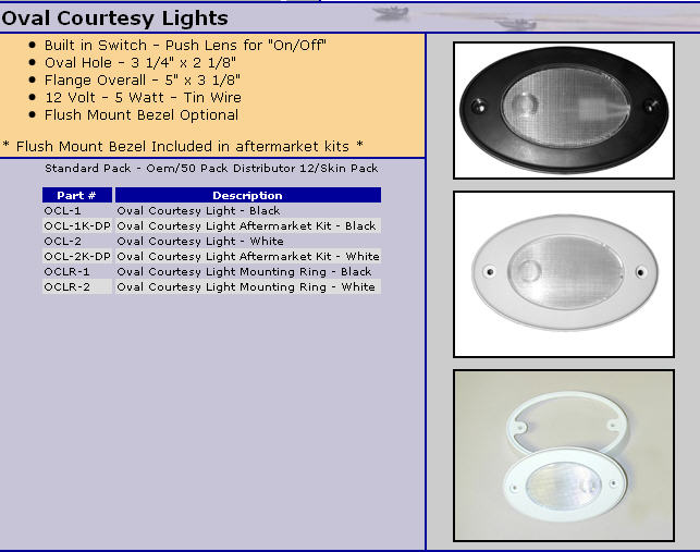 OCL-2K-DP - Courtesy Light, Oval, White