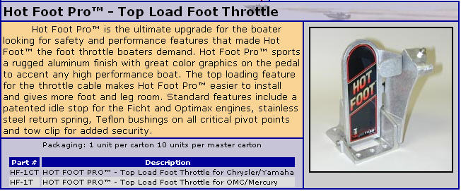 HF-1CT-DP - Hot Foot Pro, Honda, Yamaha, Chrysler, Suzuki
