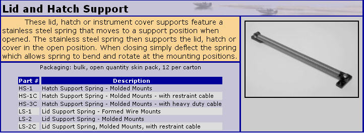 LS-2-DP - Hatch Support w/ Black Nylon Ends F/Mounting