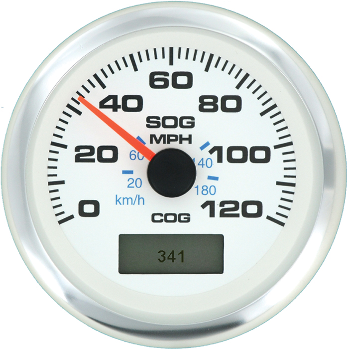 GPS Speedometer, 120MPH, White 781625120P SeaStar Solutions