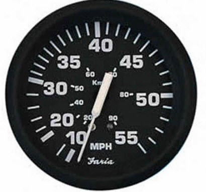 Speedometer, 55 MPH, 4", Sender Required 32810 - Faria Marine Instruments Gauges and Compasses - MarineEngine.com