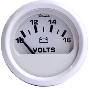 Voltmeter, 10-16 VDC 13120 - Faria Marine Instruments Gauges and Compasses - MarineEngine.com
